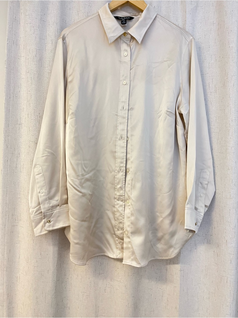 Lauren Ralph Lauren Men's Long-Sleeve Cream Dress Shirt